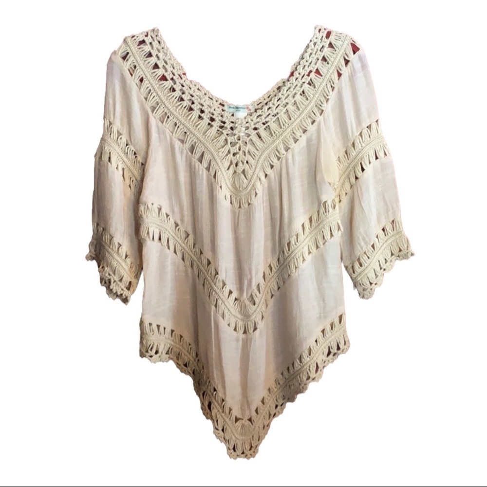 Vivid Importers of NY Boho Hippie Top Poncho Size S